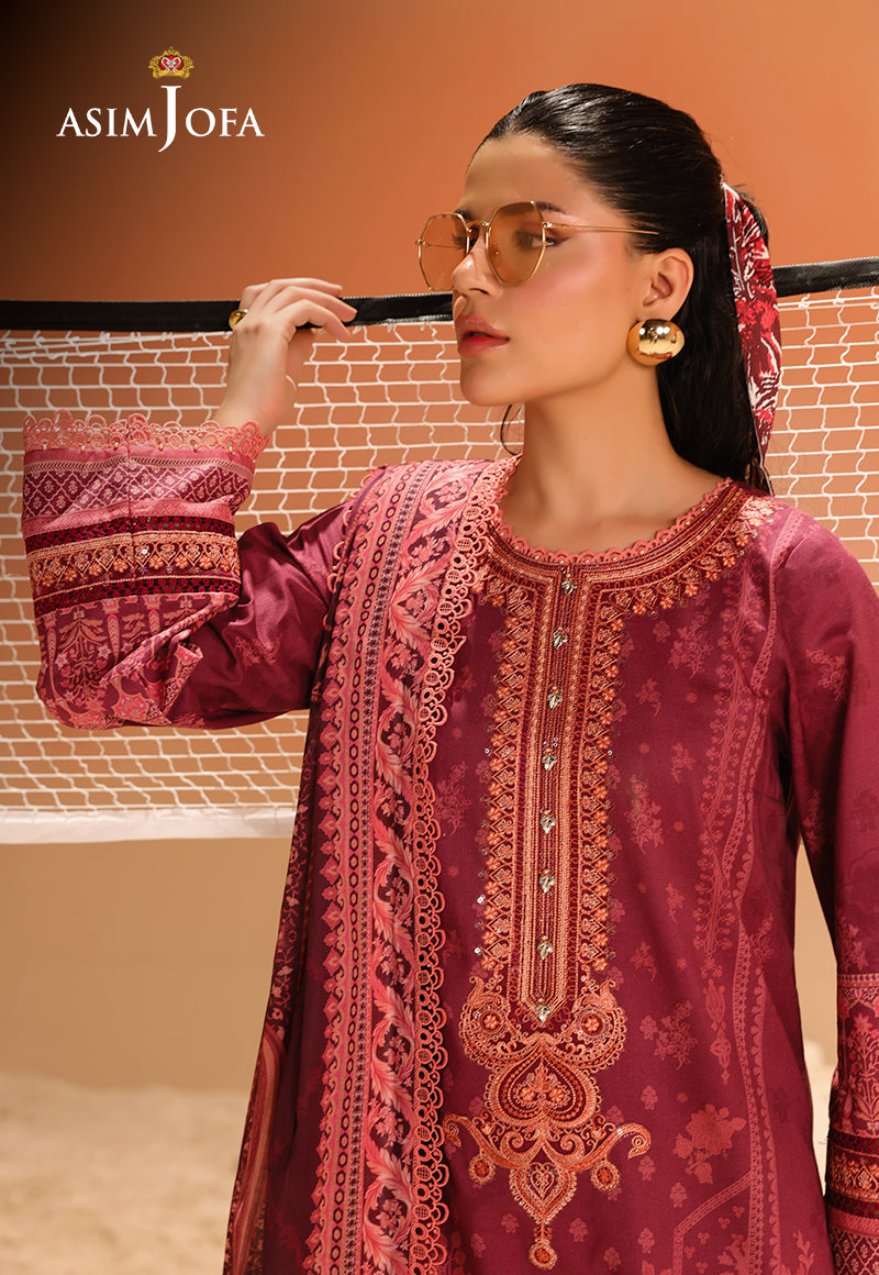 AJUBU-15 Printed Embroidered Lawn 2 Pcs