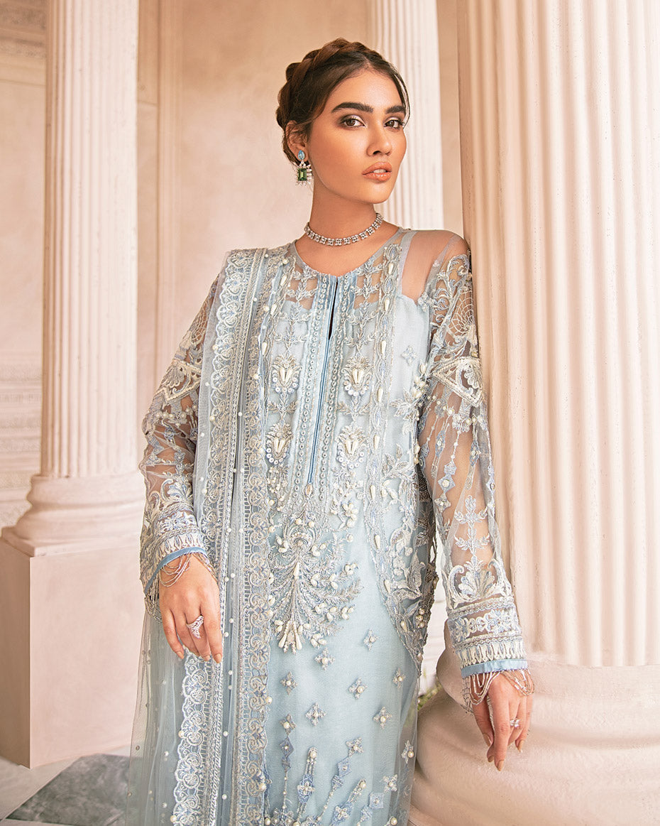 Wisteria Embroidered Net 4-piece Suit MG-01