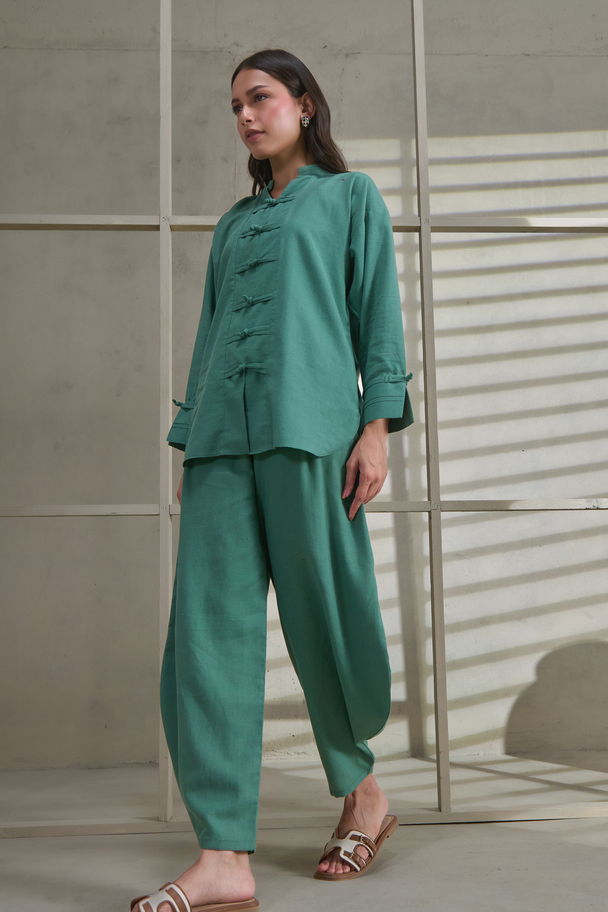 Green Linen Co-ord Set