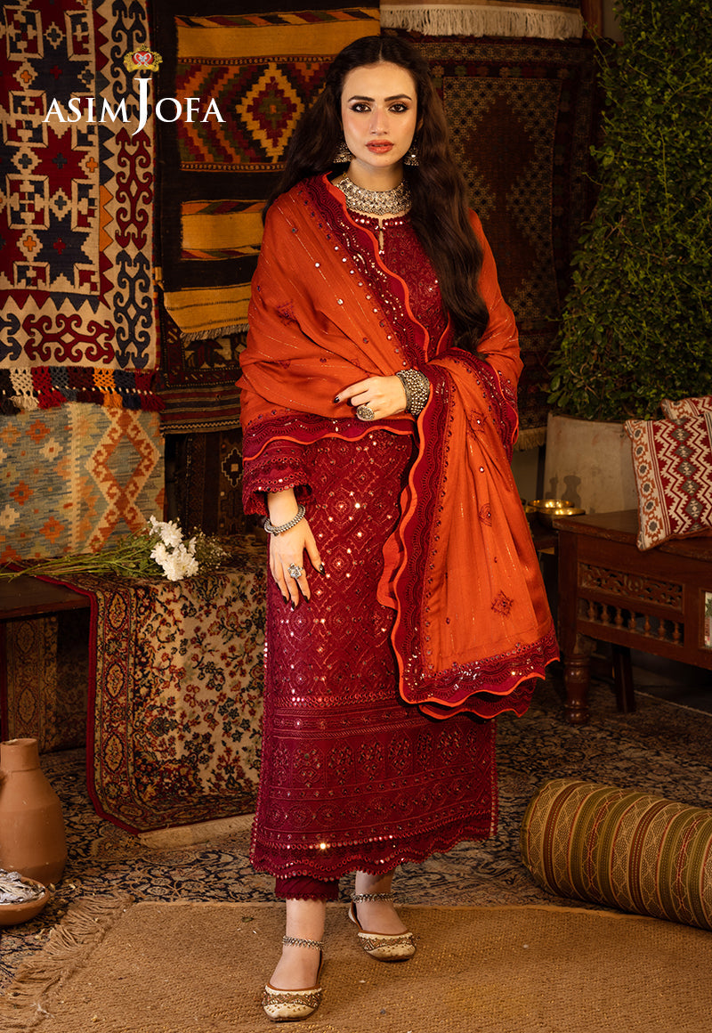 AJKTD-02 EMBROIDERED STITCHED 3 PCS