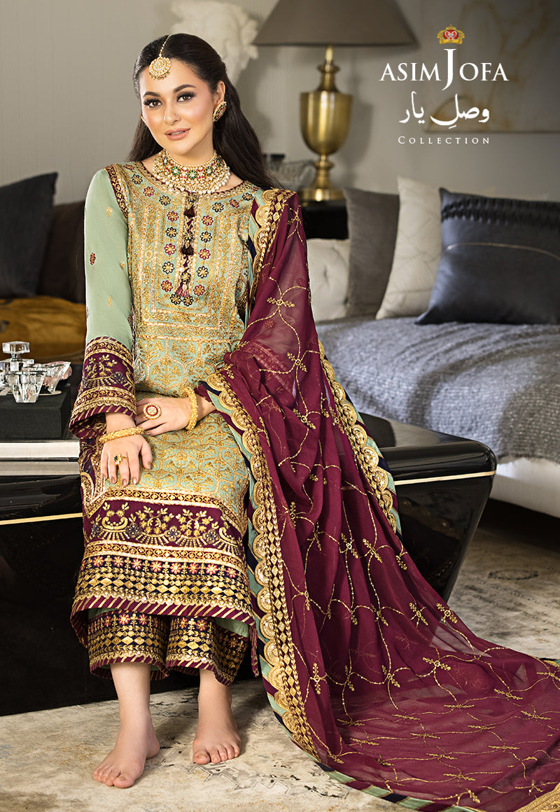 AJVYD-06 EMBROIDERED COTTON SILK STITCHED 3 PCS