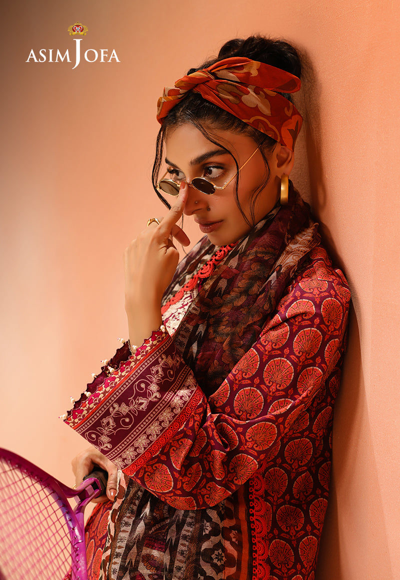 AJUBU-26 Printed Embroidered Lawn 3 Pcs