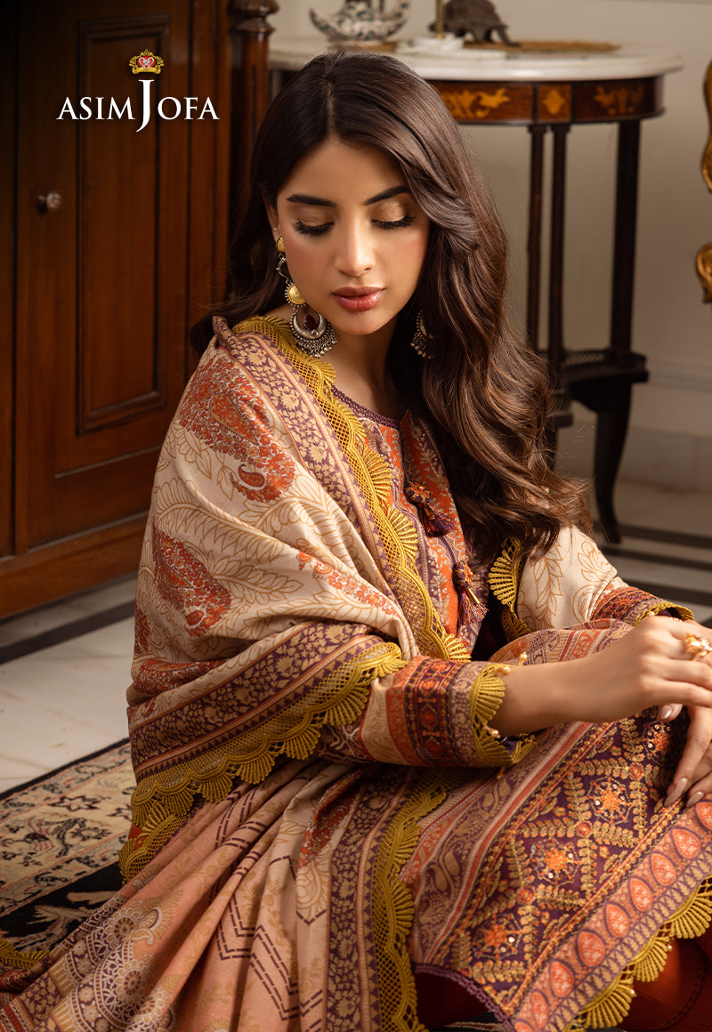 Ajiw-12 Embroidered Khaddar 3 Pcs