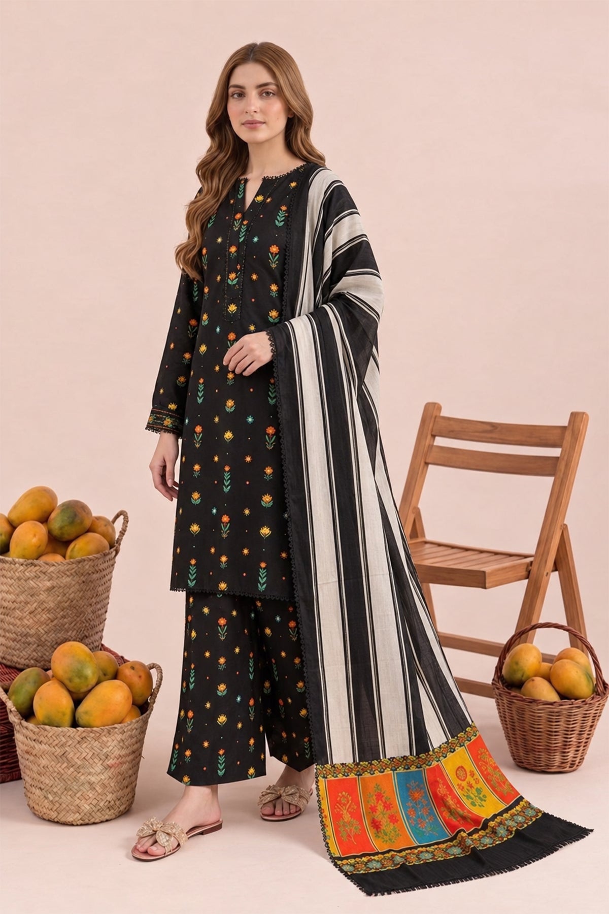 3-PC Stitched Embroidered CPM-6-220