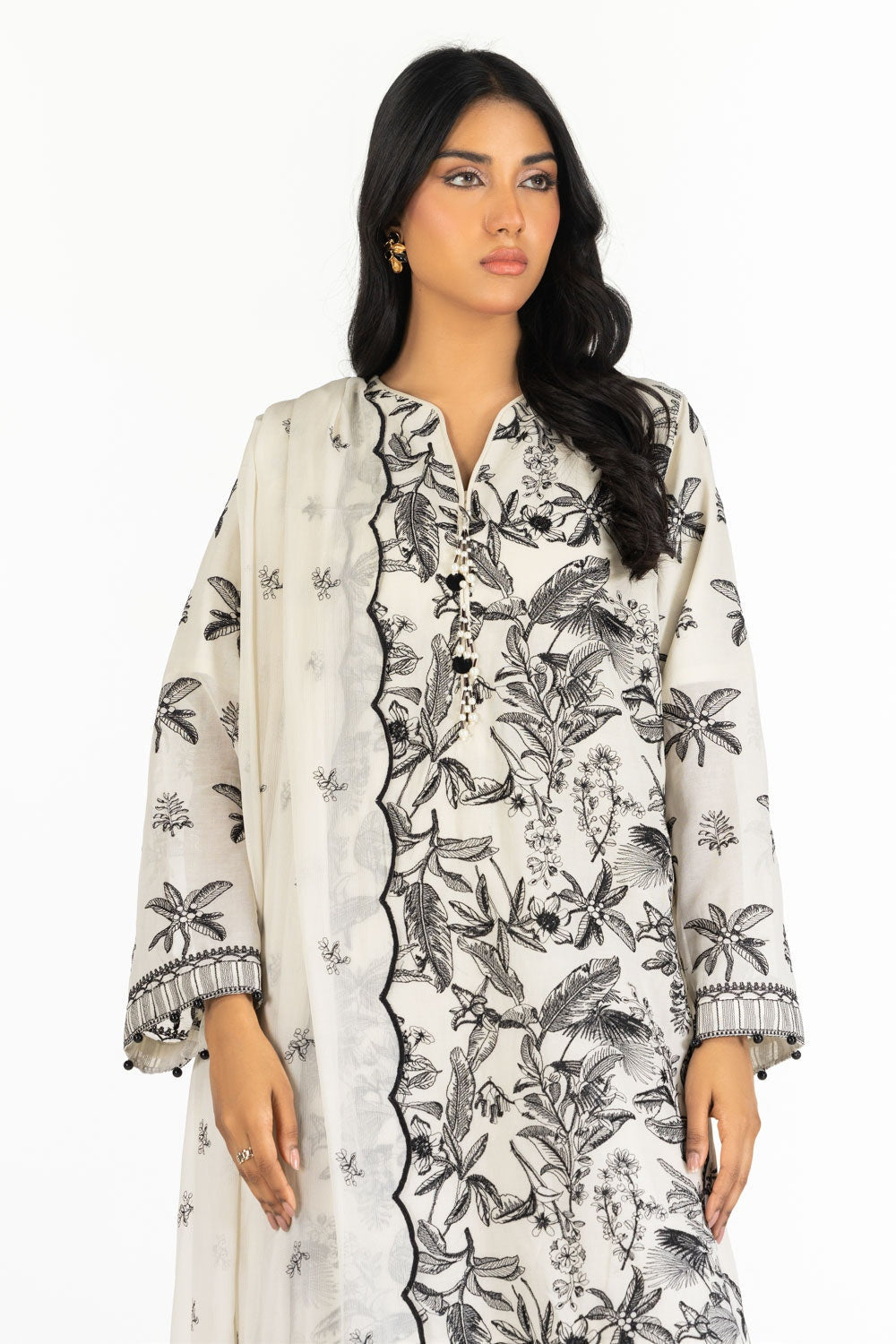 3Pc Dyed Embroidered Swiss Voile Suit Iustksd-596S