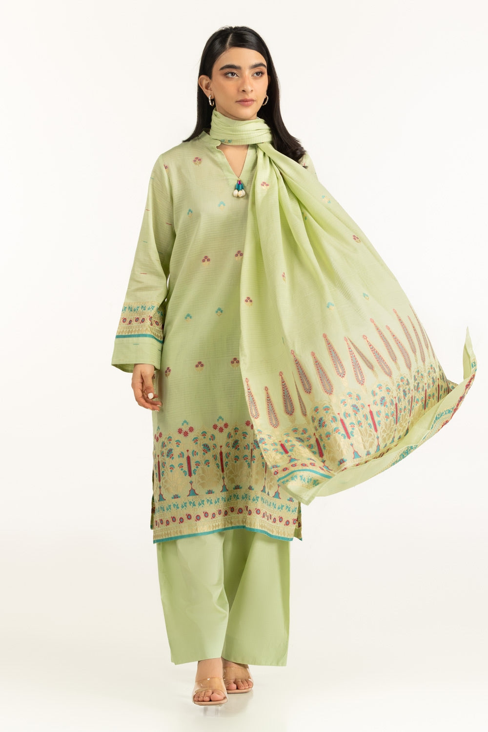3Pc Dyed Jacquard Suit