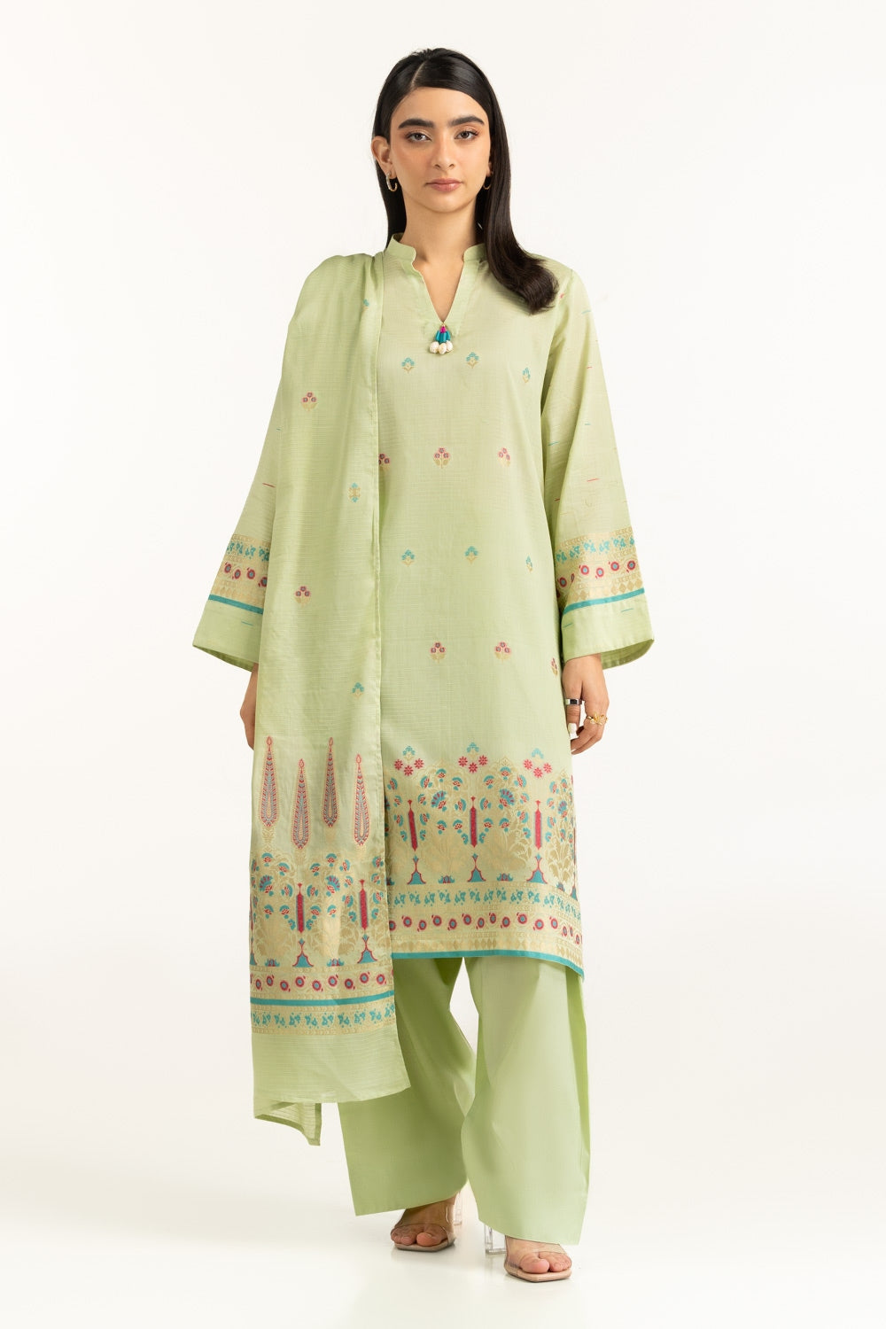 3Pc Dyed Jacquard Suit
