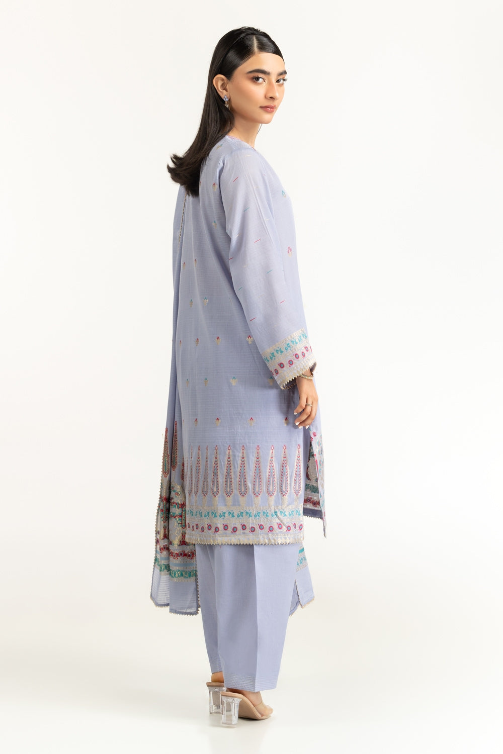3Pc Dyed Jacquard Suit