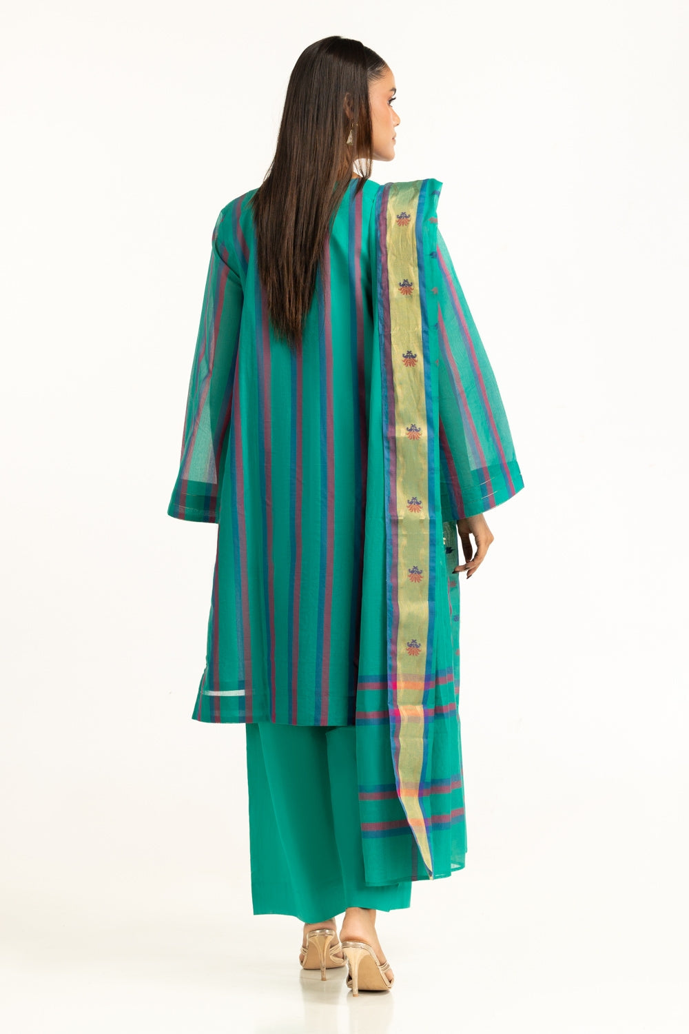3PC Jacquard Embroidered Suit