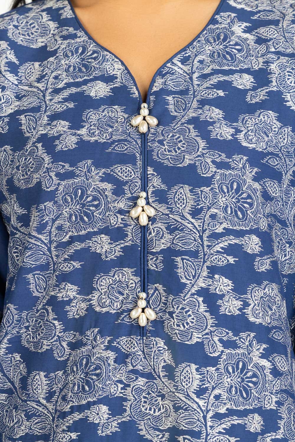 3PC Lacquer Printed Swiss Voile Embroidered Suit IUSTKSD-635s