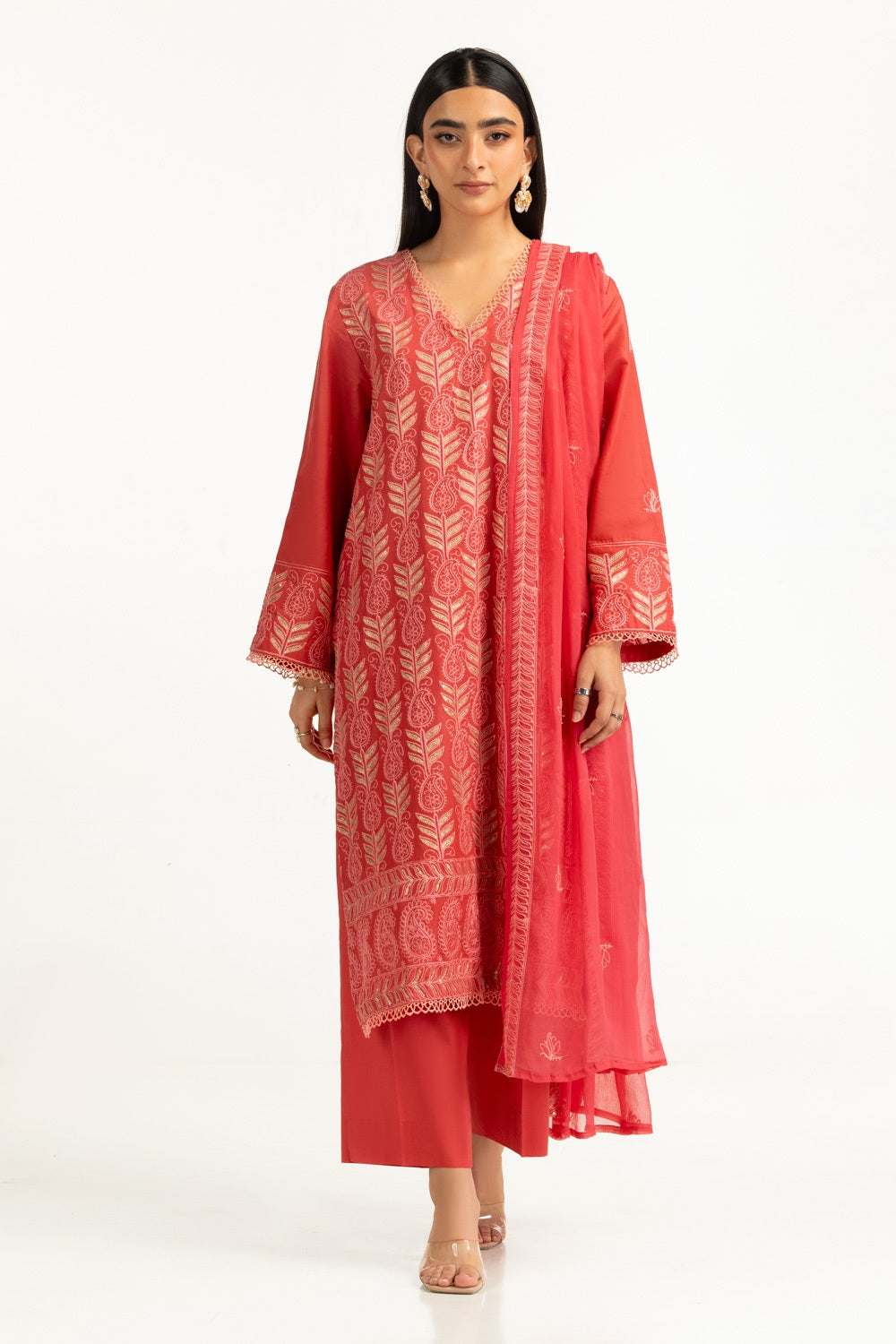 3Pc Lawn Embroidered Suit