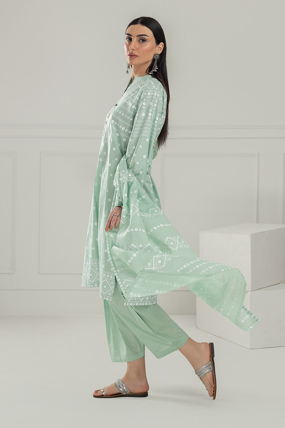 3PC Lawn Lacquer Printed Suit