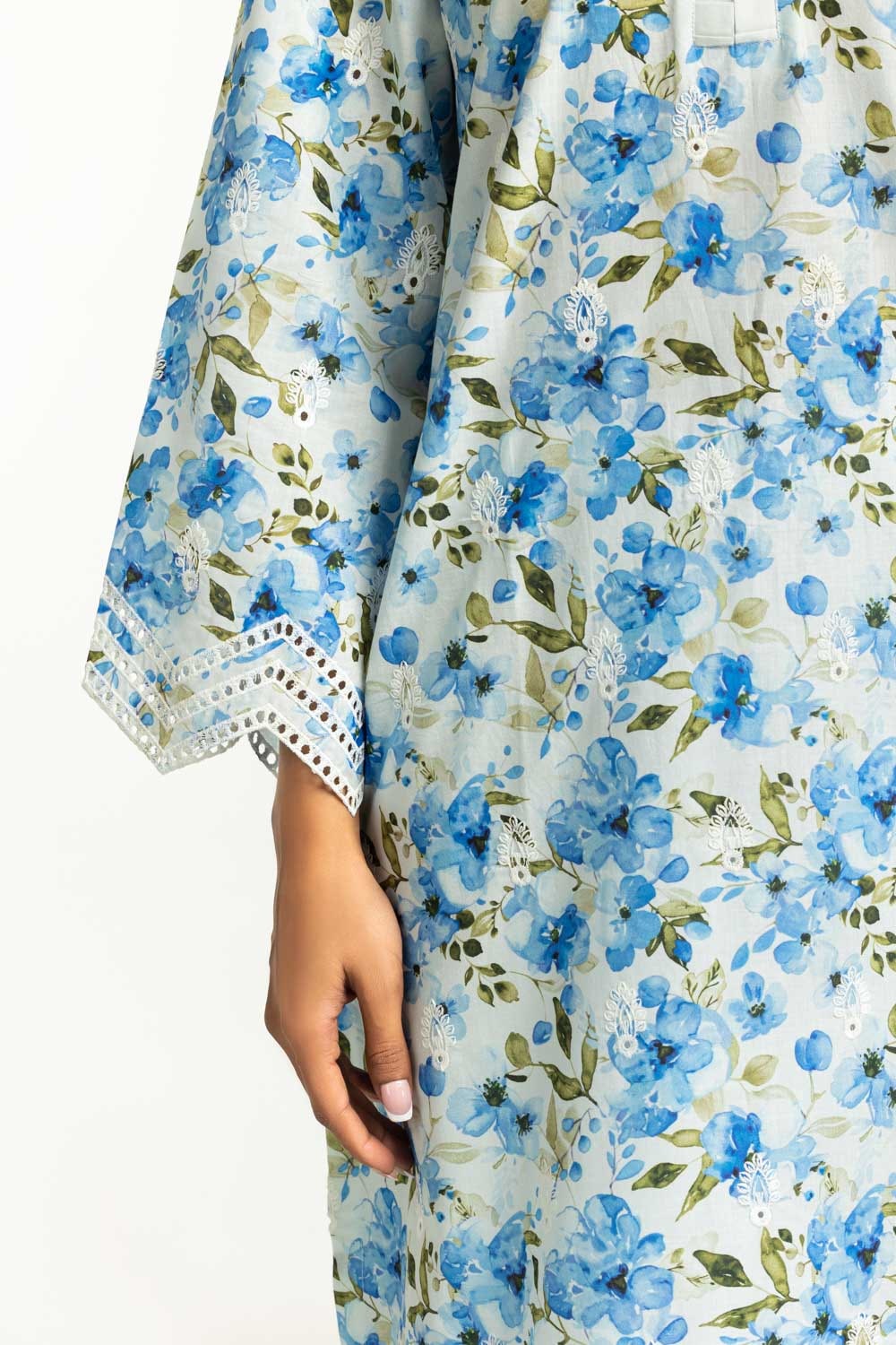 3PC Lawn Printed Suit with Embroidered
