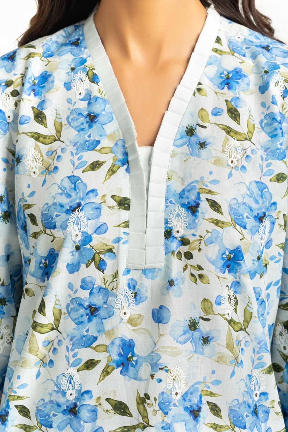 3PC Lawn Printed Suit with Embroidered