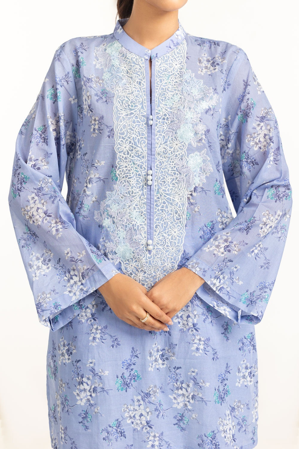 3Pc Lawn Printed Suit With Embroidered