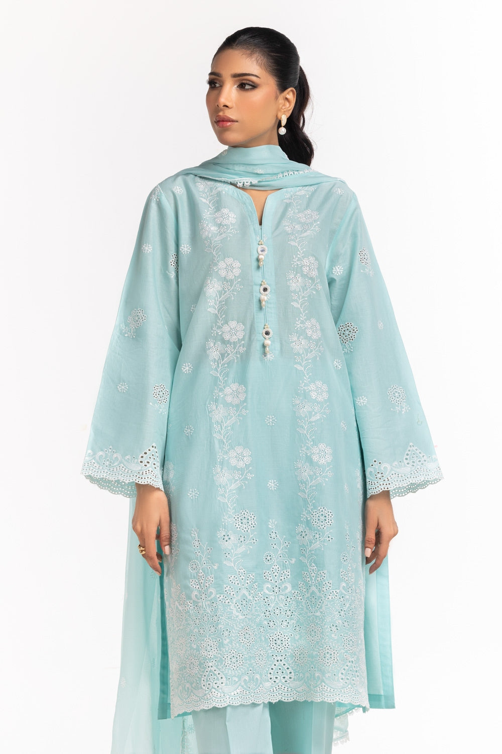 Embroidered Dupatta (as Shown)