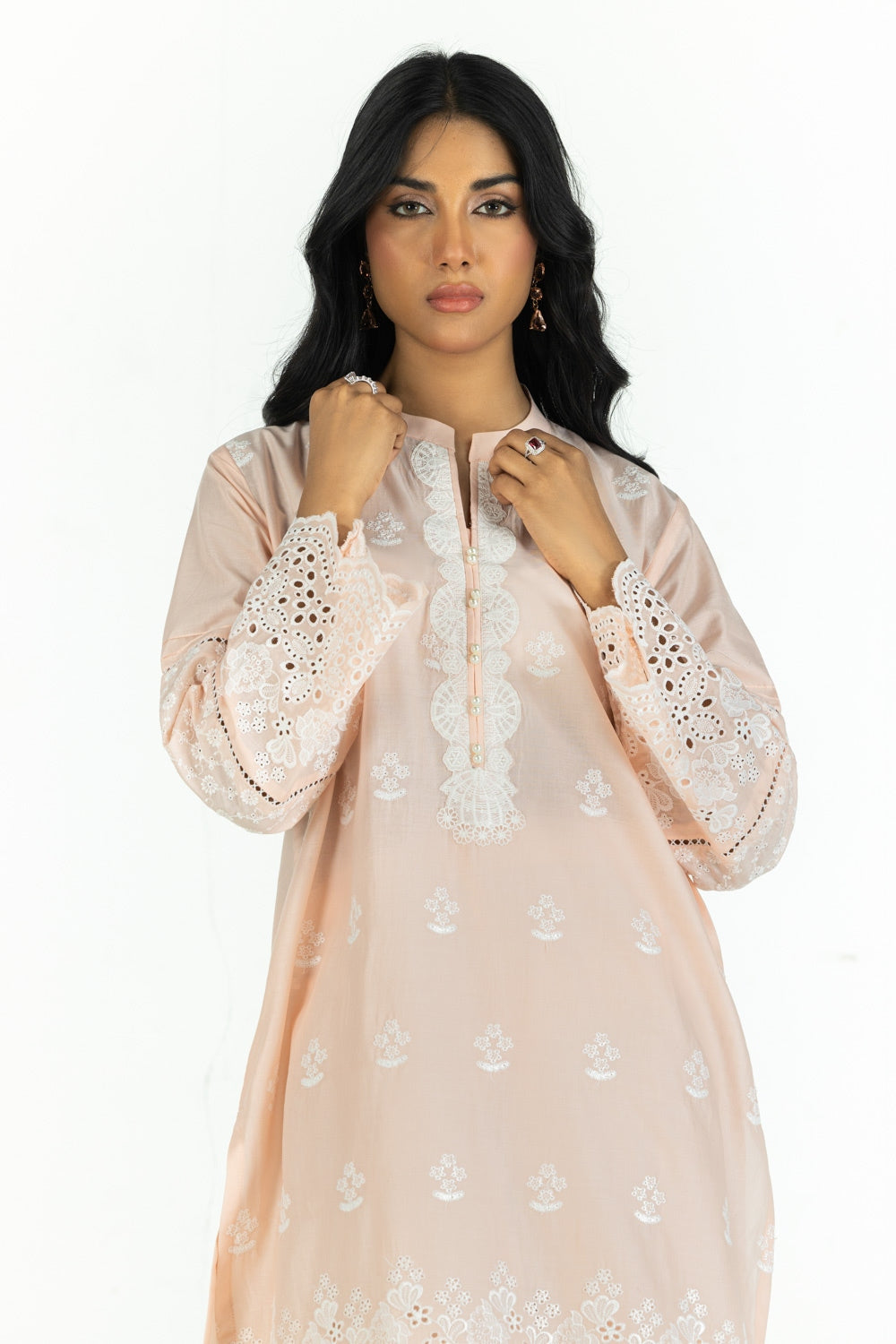 3Pc Lawn Schiffli Embroidered Suit