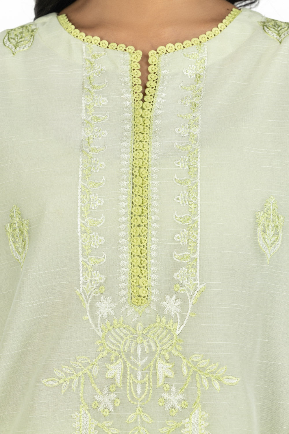 3Pc Paper-Cotton Embroidered Suit
