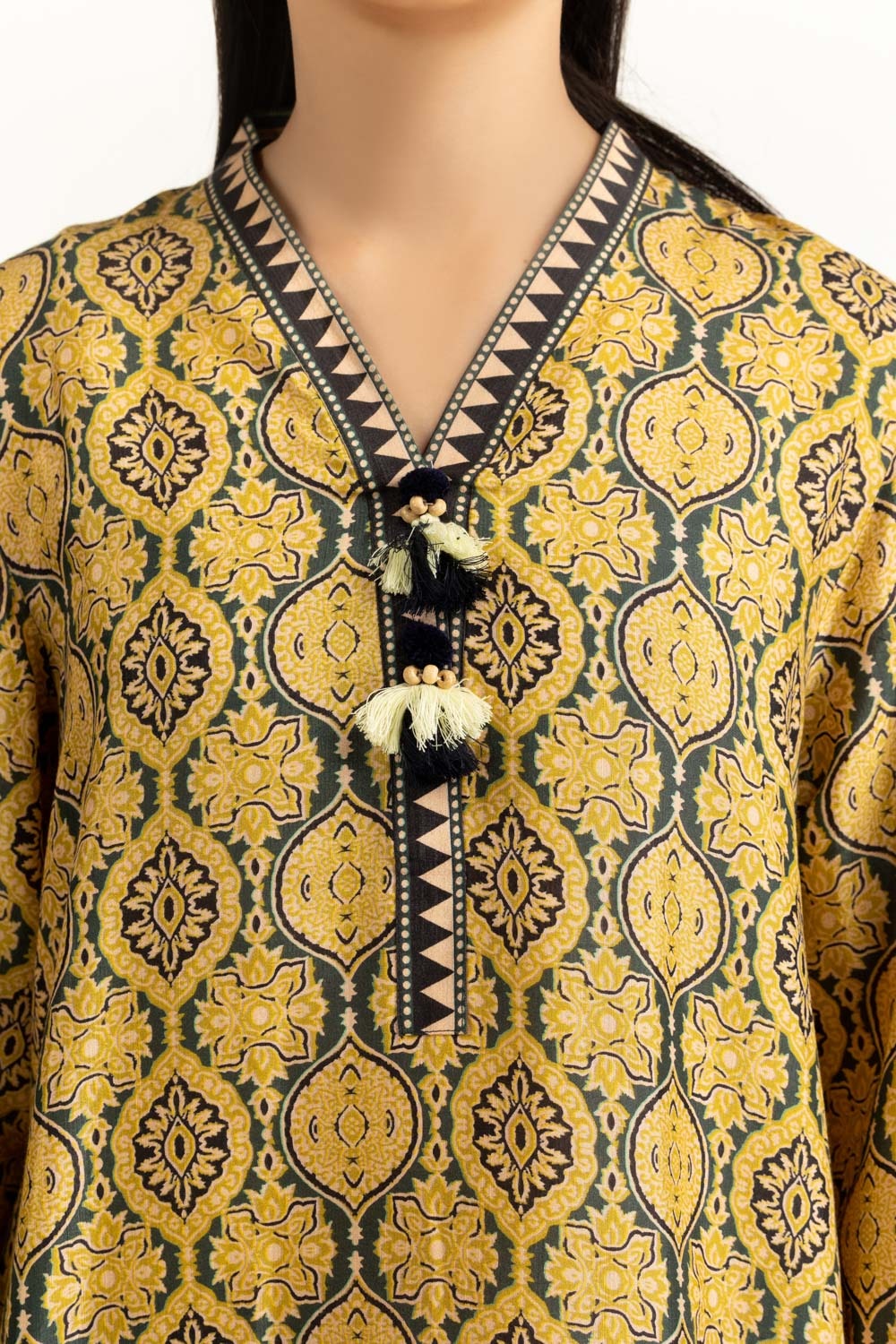 3PC raw-silk Printed Suit