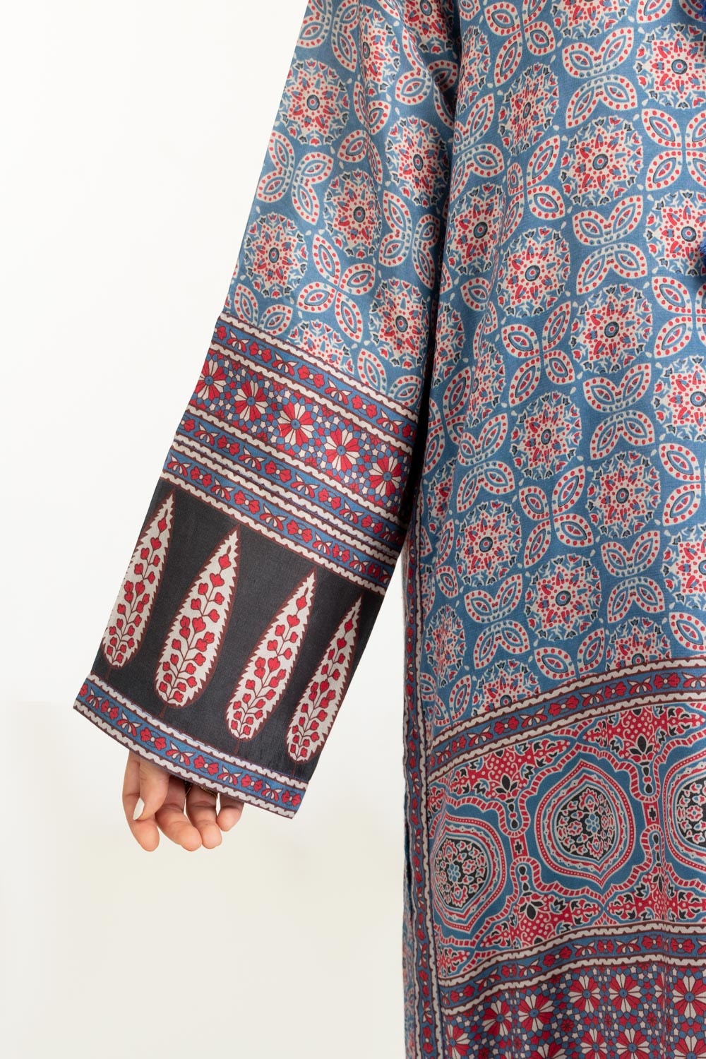 3PC raw-silk Printed Suit
