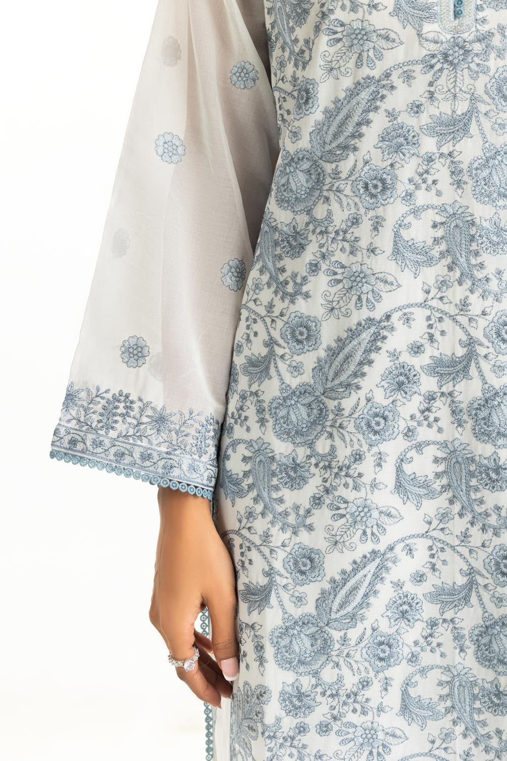 3PC Swiss Voile Embroidered Suit