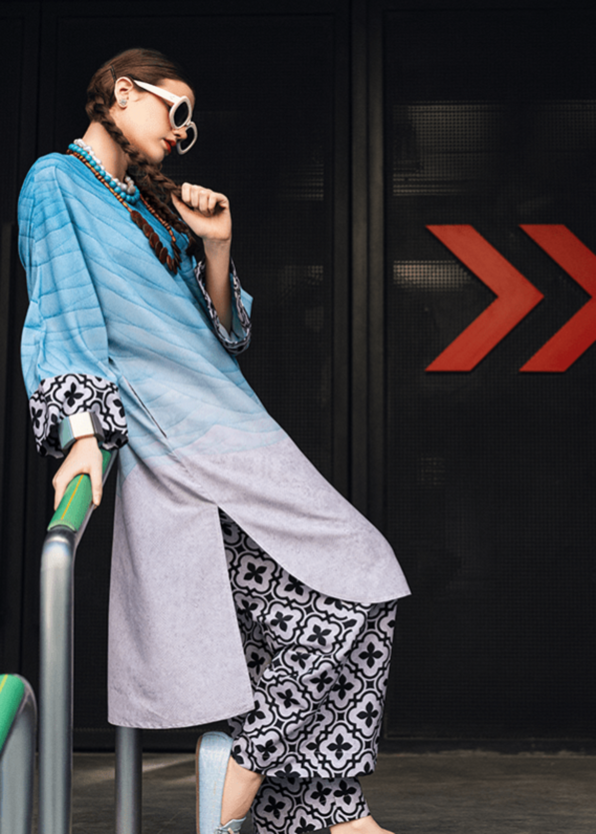 Polycotton Kurta Set in Multi