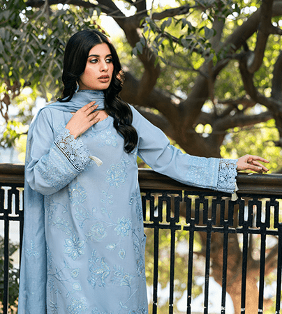 Falak Unstitched Embroidered Suit (3-Piece)