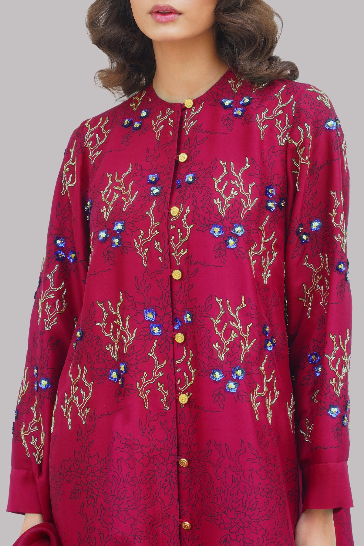 Scooter Red Block Printed &amp; Embellished Set