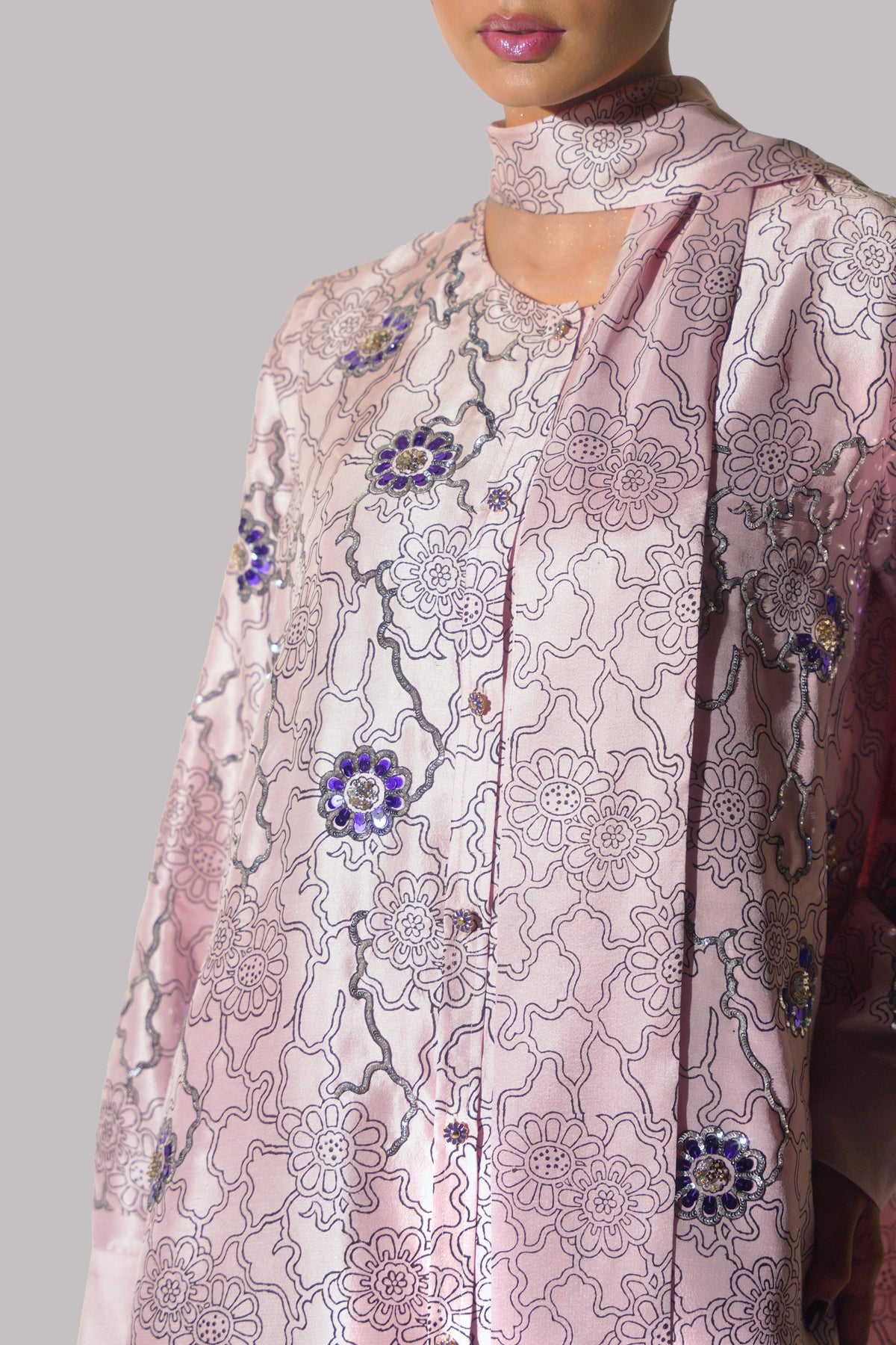 Blushing Bride Tie Up Block Printed Set
