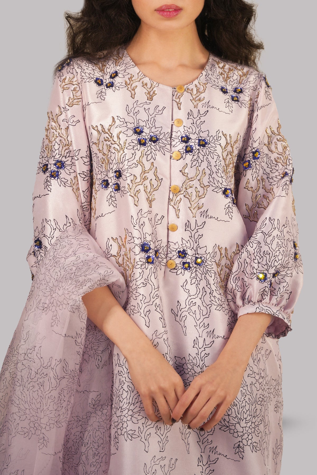 Blushing Bride Block Printed &amp; Embellished Set