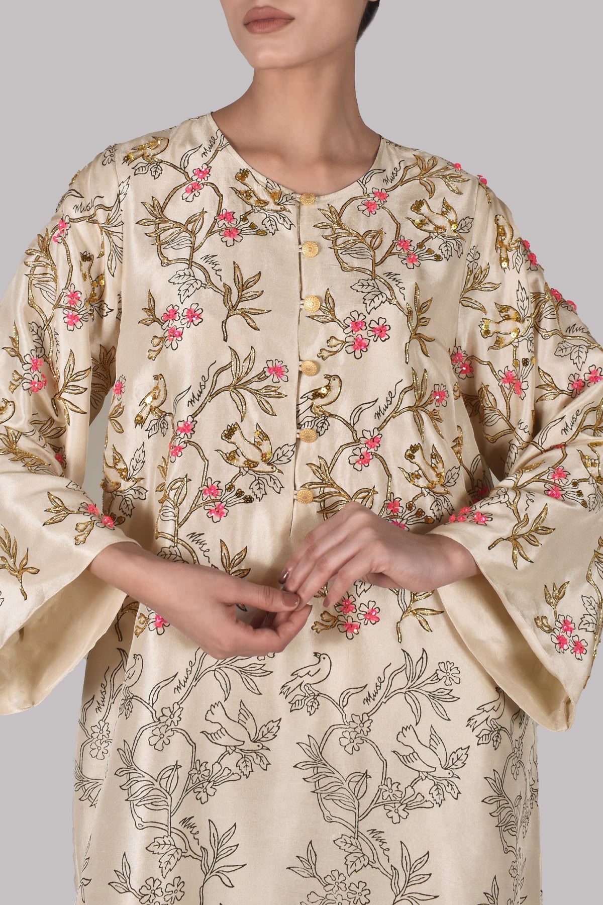 Rugby Tan Embellished Block Printed Set