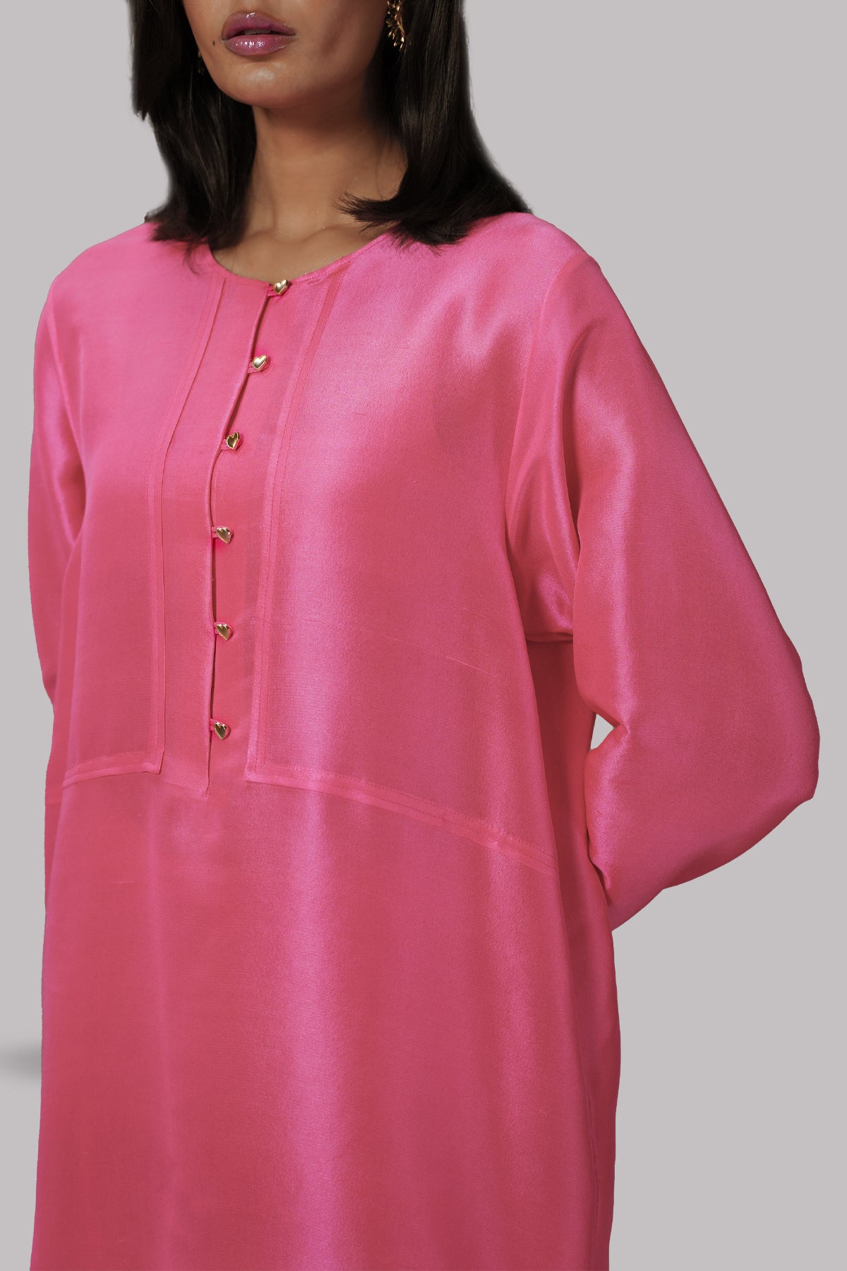 Fandango Pink Embellished Raw Silk Set