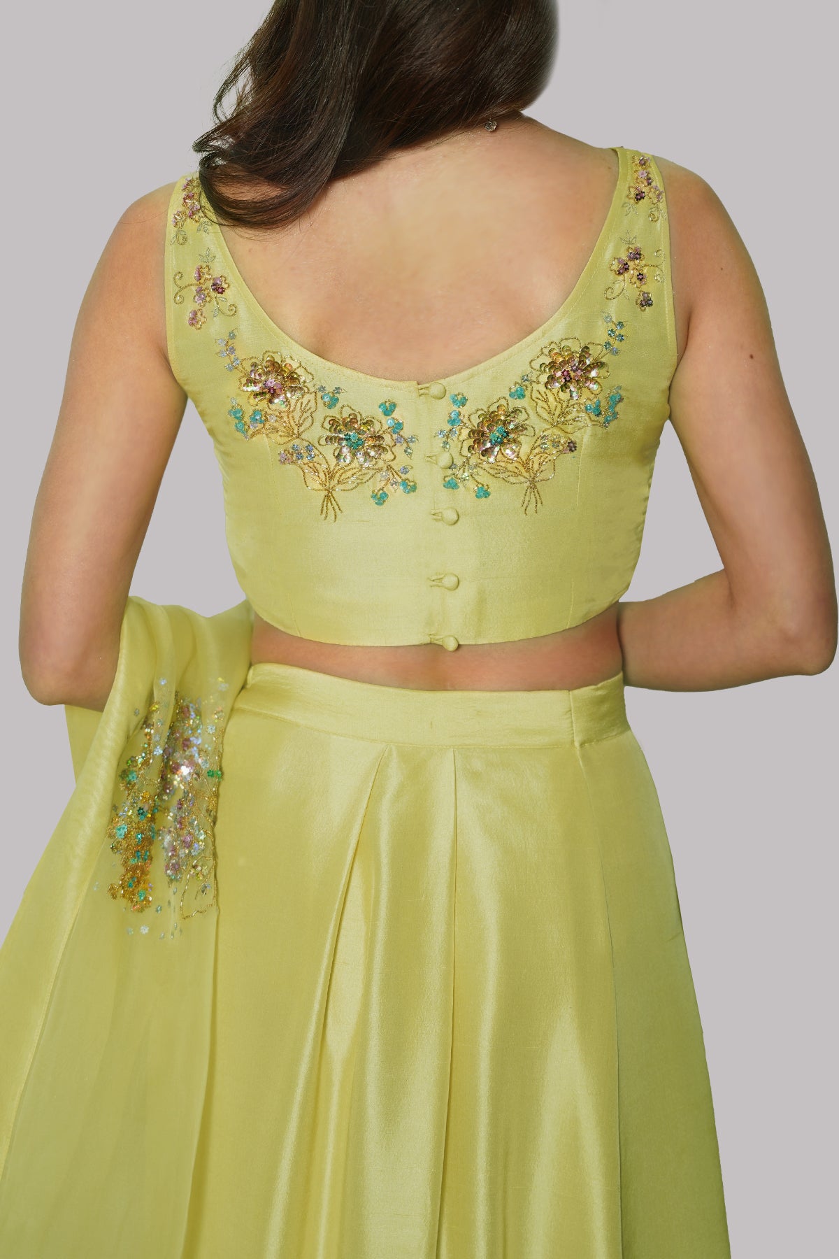 Illuminating Yellow Embellished Skirt Set