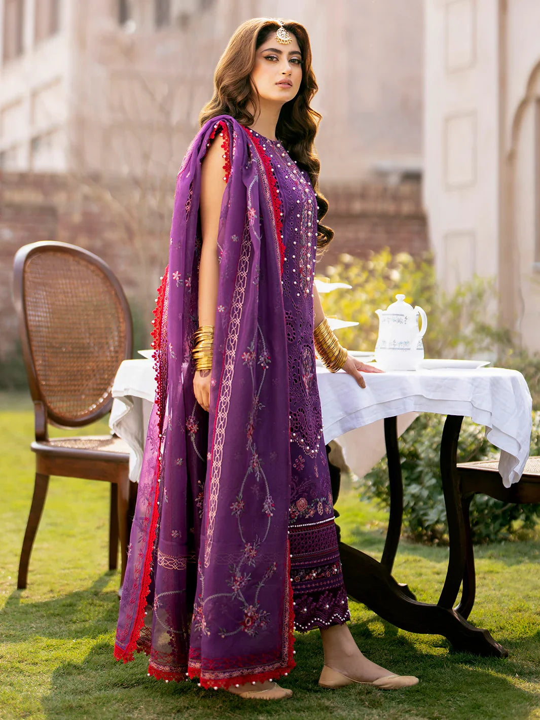 Bin Ilyas Luxury Lawn Embroidered 3 Piece Unstitched - 404-A DilBaro