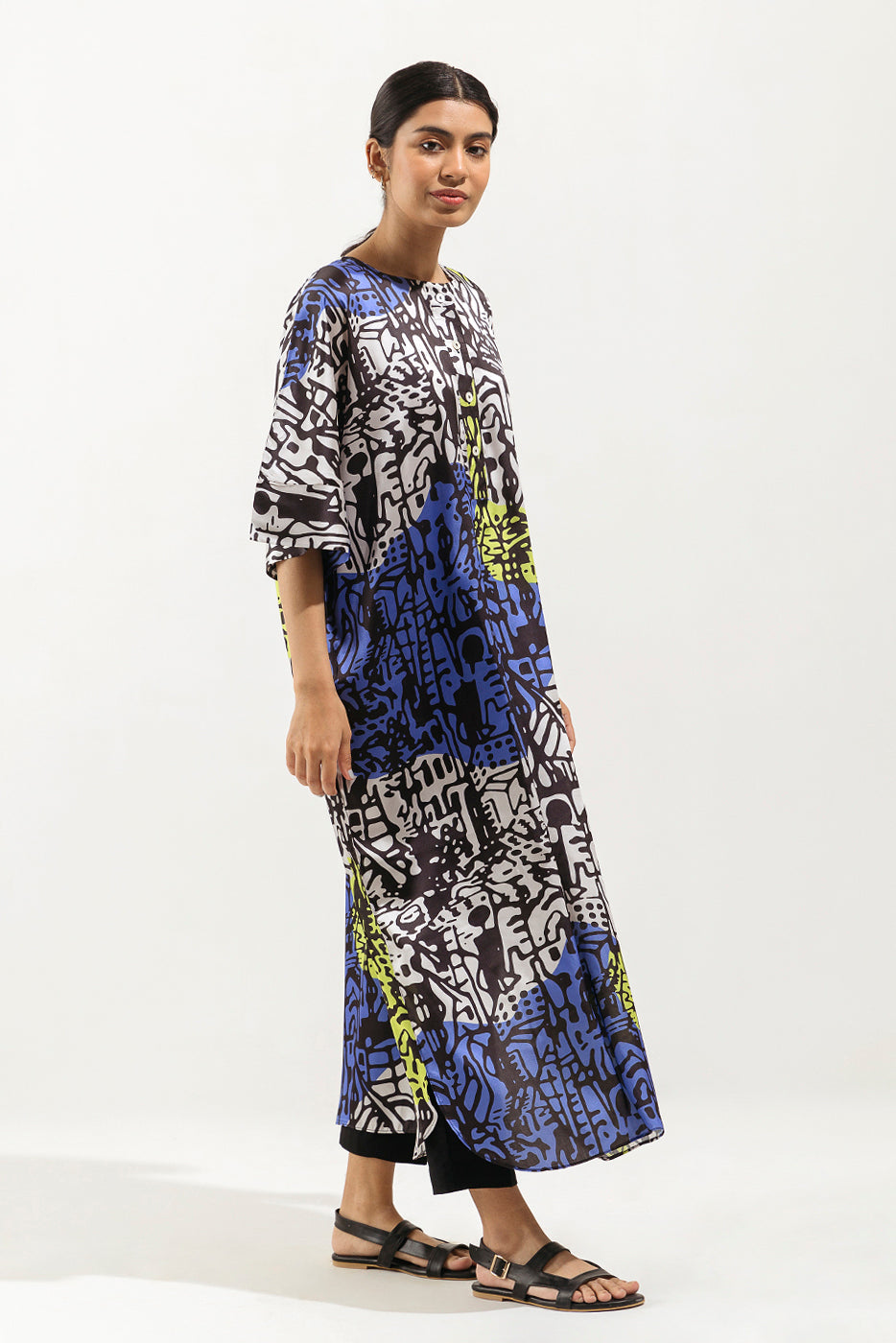 PRINTED LONG DRESS SHIRT