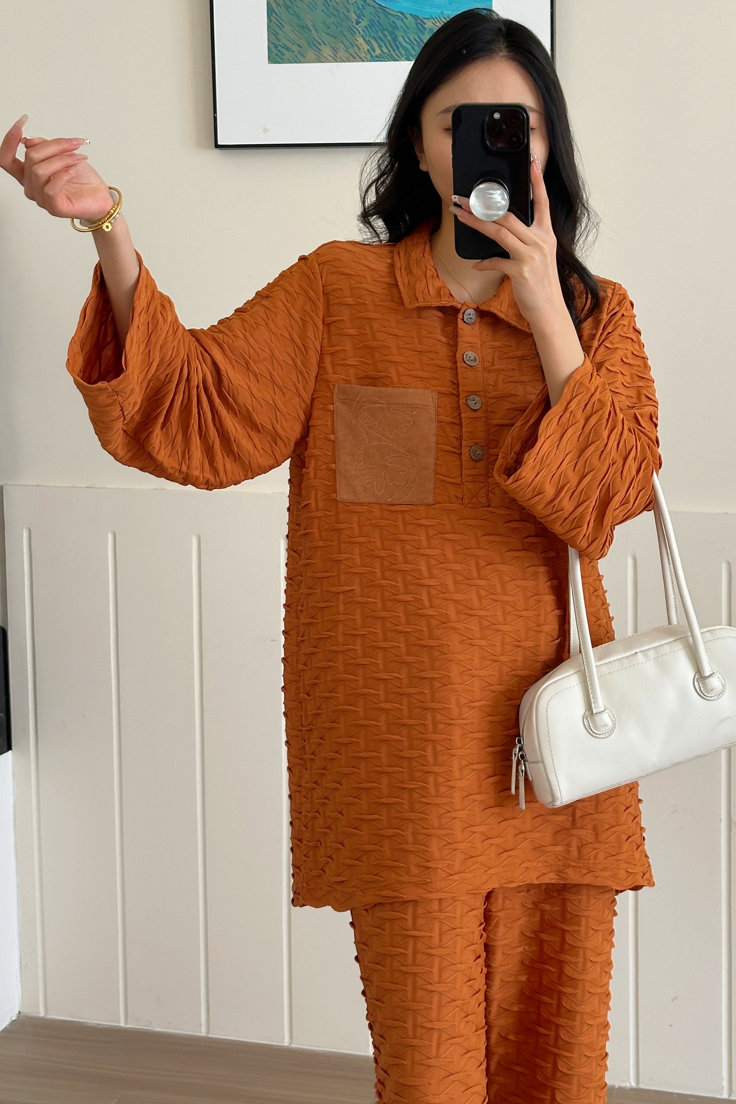 Mallorca Texture Suit with Statement Pocket