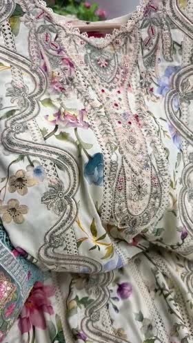 Aneelas Viscose Print Emb 3p Viscose Duppata [VC-26-25-A] [Dispatch Time 2 Months]