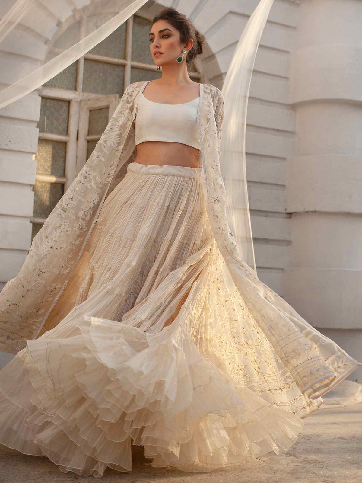 Kalidar & Crushed Lehenga