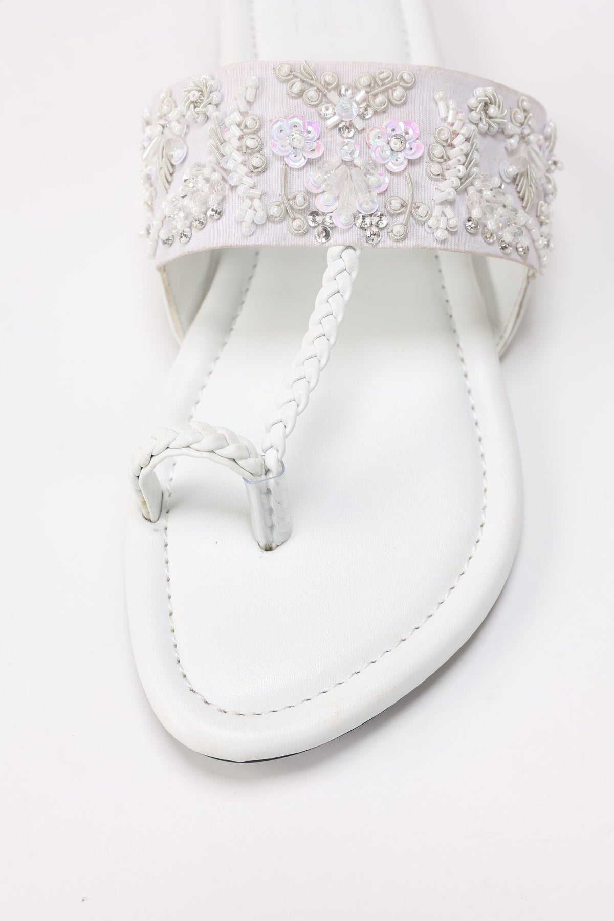 Women White Kolhapuri