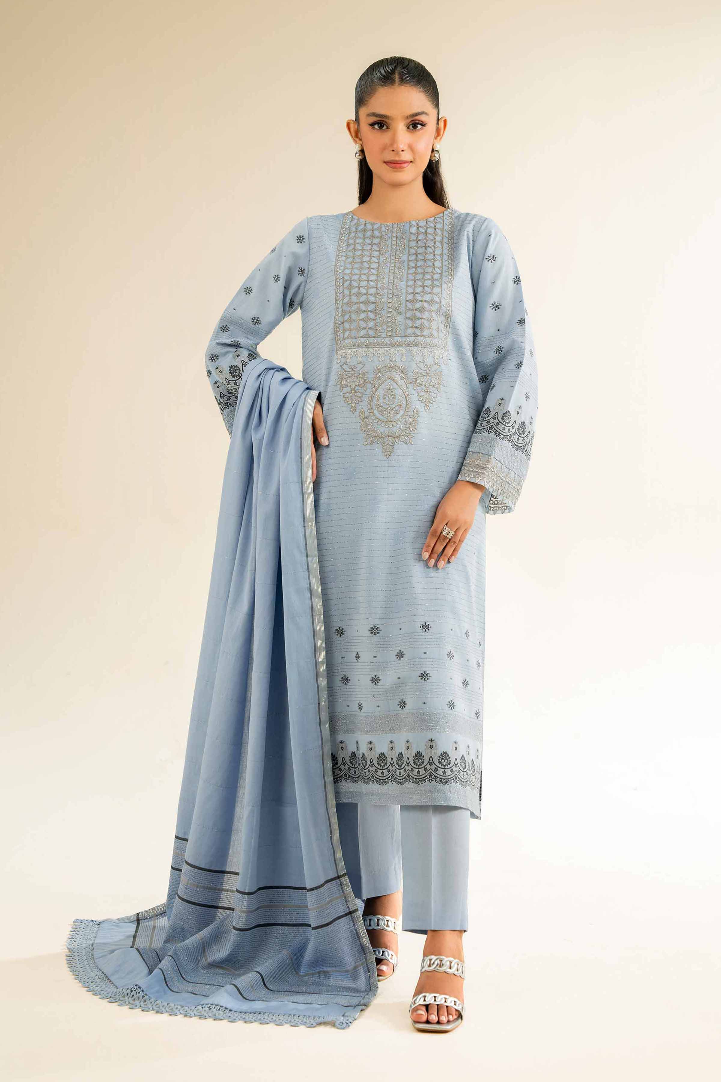 3 Piece - Jacquard Embroidered Suit - 42501043