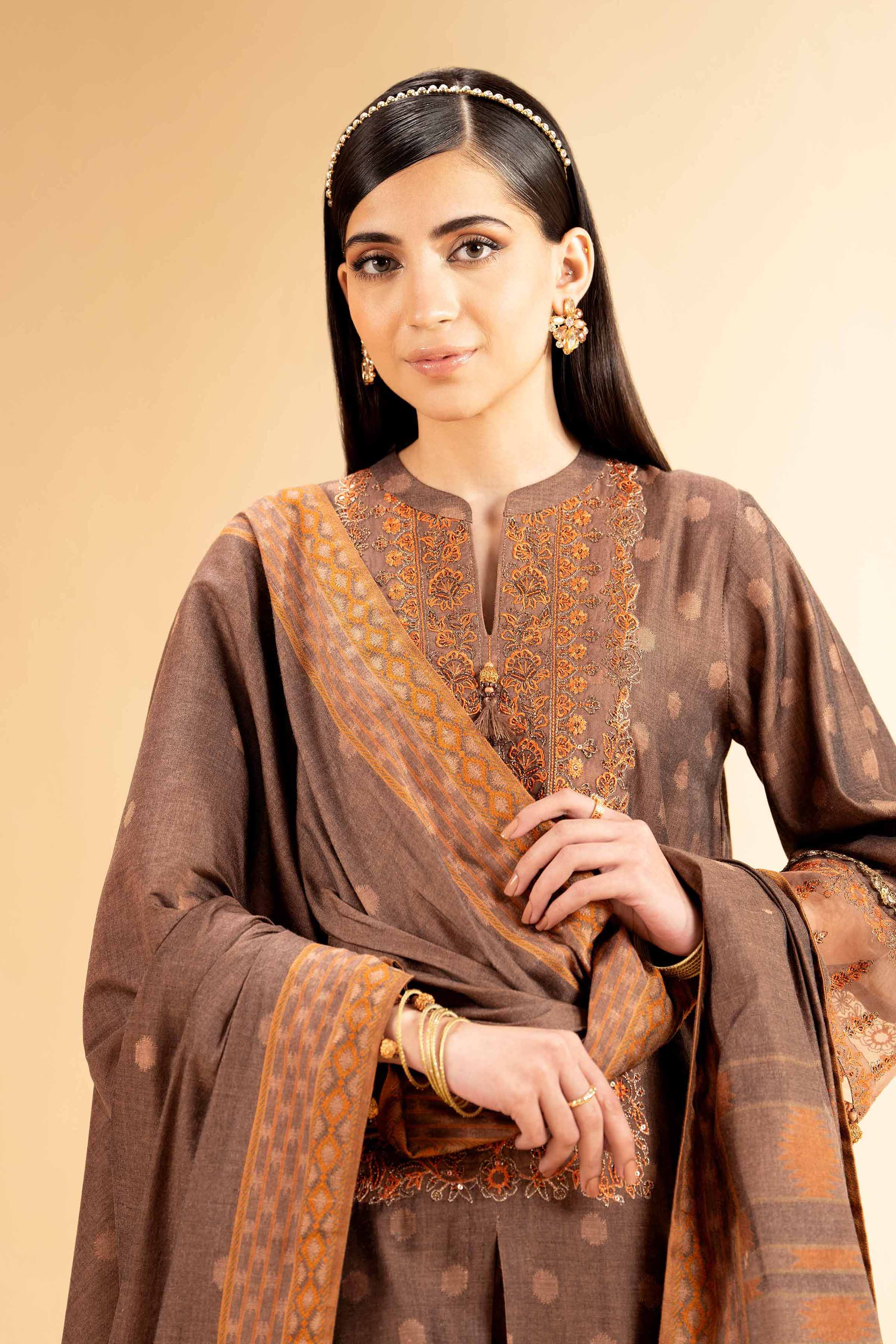 3 Piece - Jacquard Embroidered Suit - 42501396