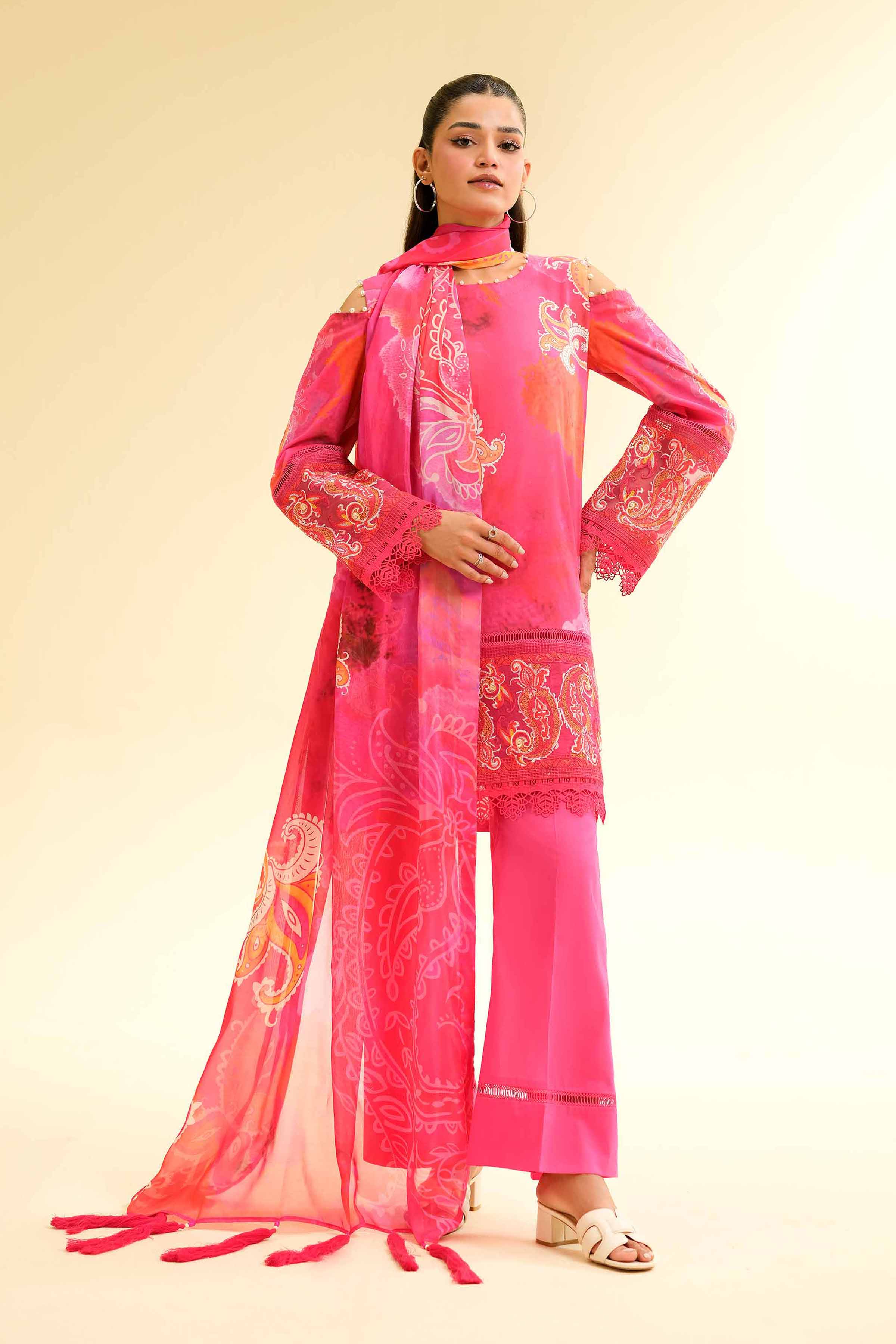 3 Piece - Digital Printed Embroidered Suit - 42501476