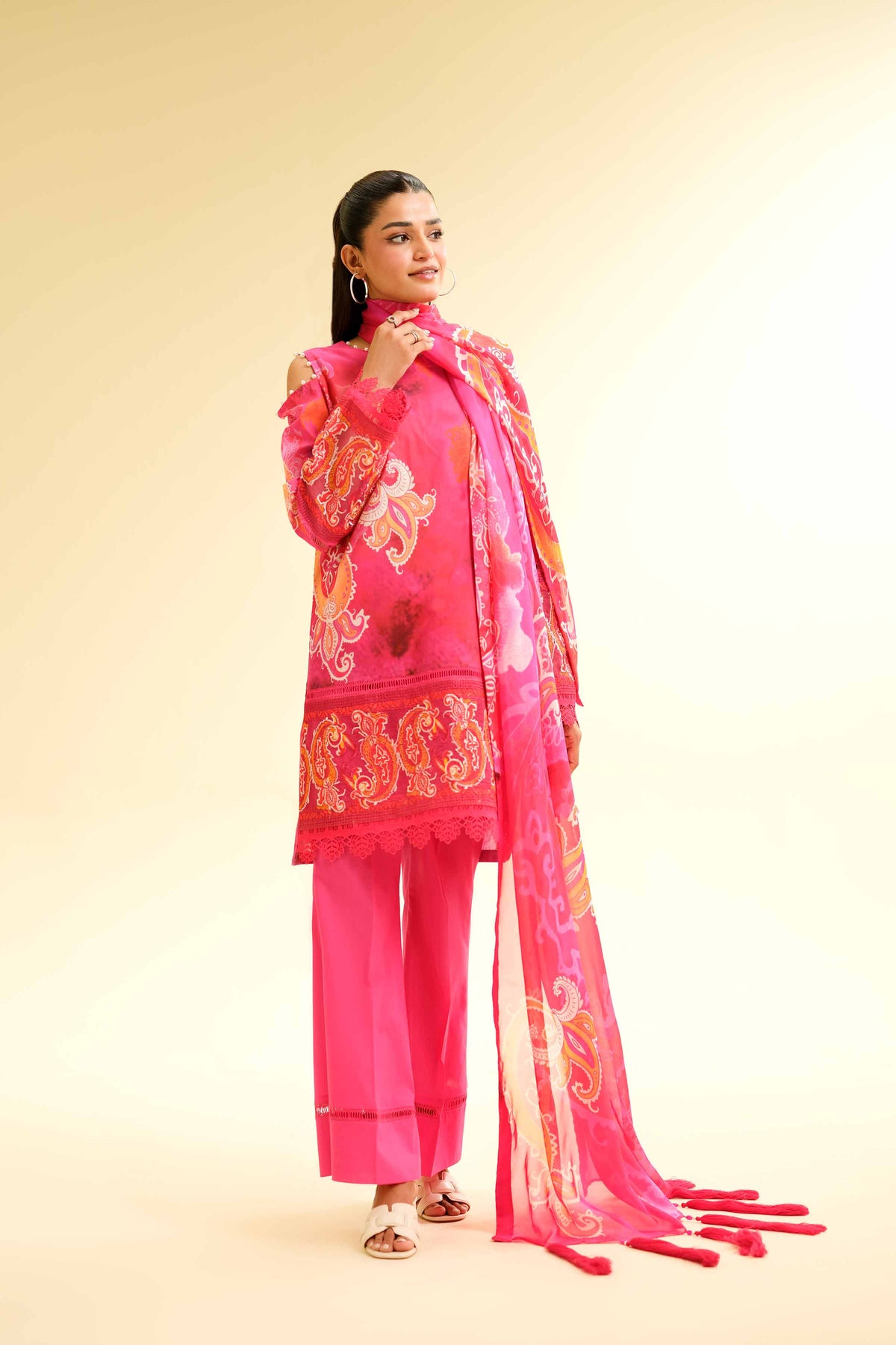 3 Piece - Digital Printed Embroidered Suit - 42501476