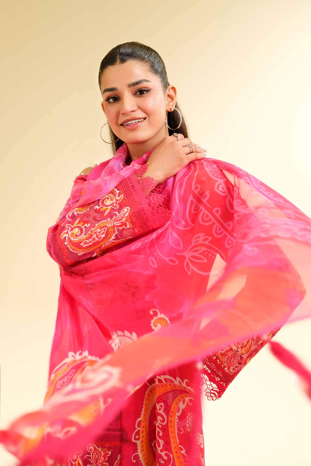 3 Piece - Digital Printed Embroidered Suit - 42501476