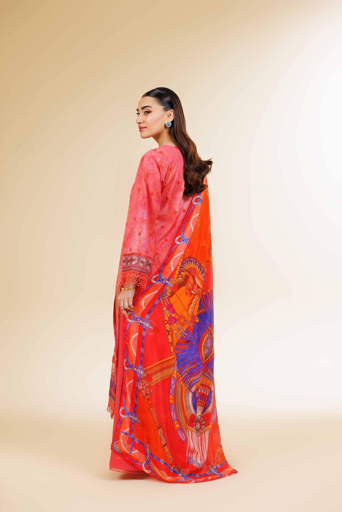 3 Piece - Digital Printed Embroidered Suit - 42501478
