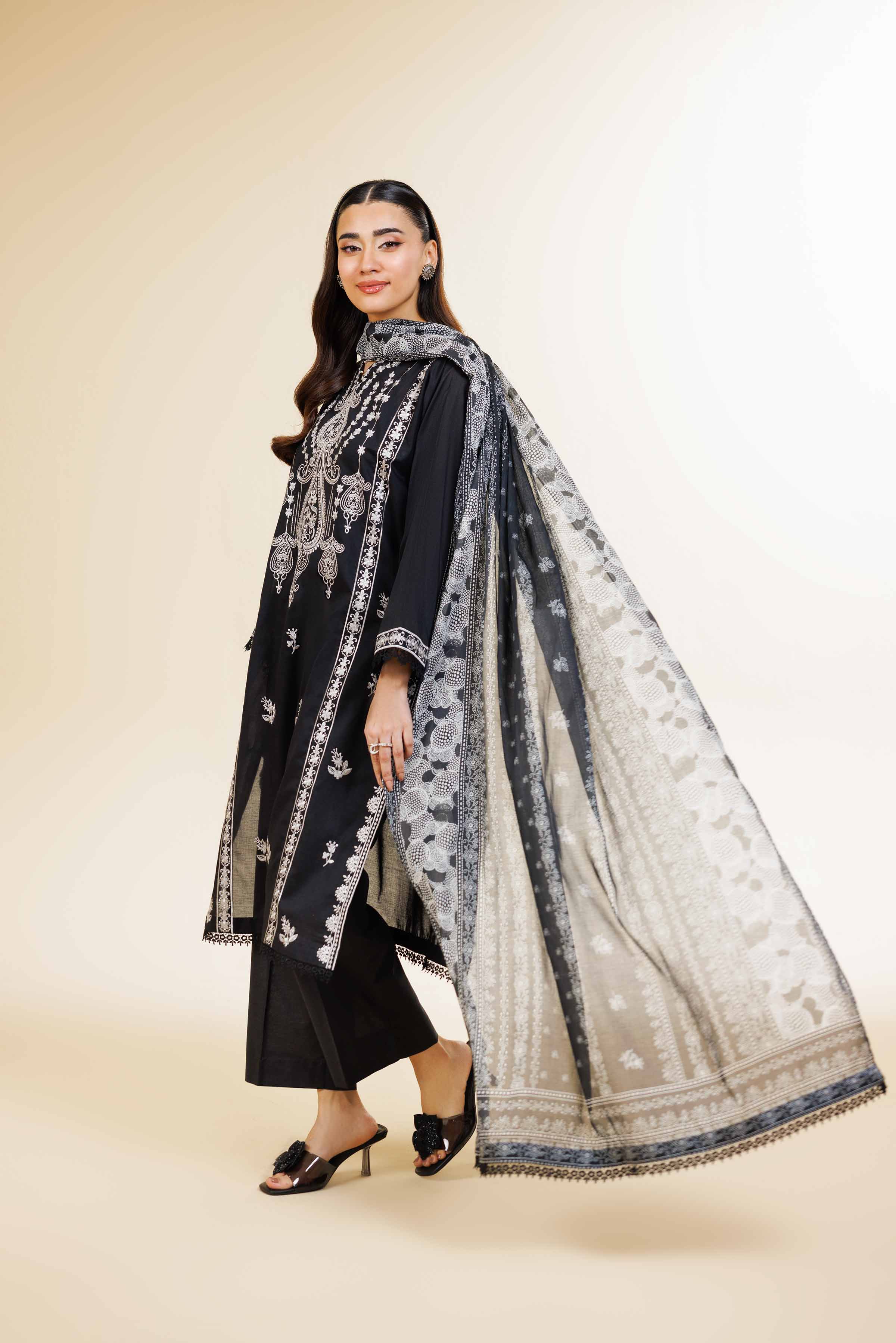 3 Piece - Digital Printed Embroidered Suit - 42501585