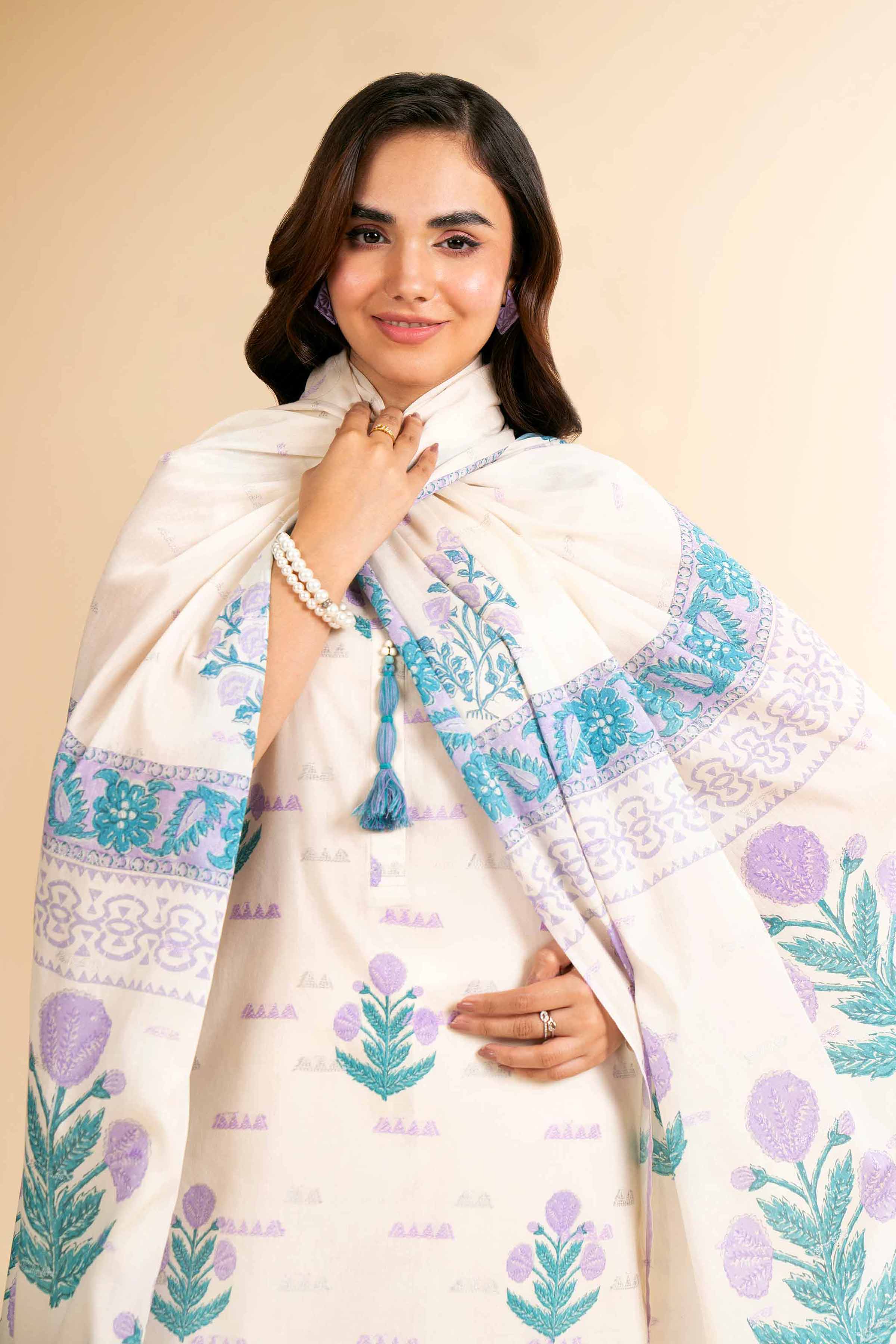 3 Piece - Digital Printed Embroidered Suit - 42501638