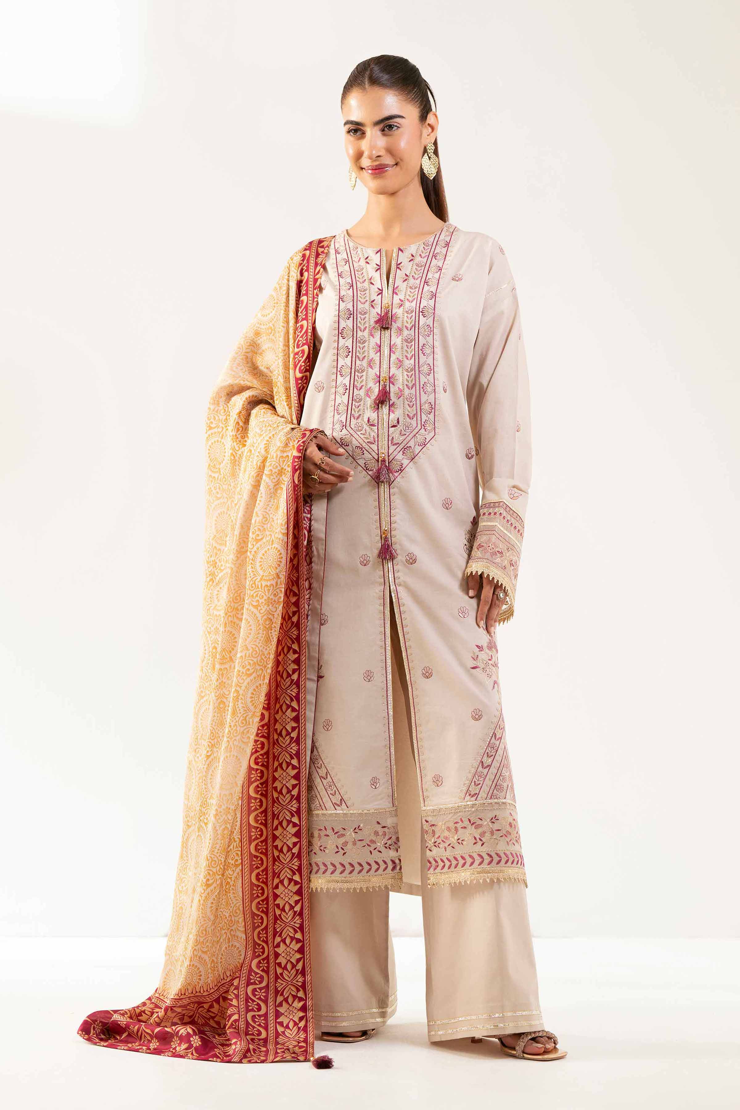 3 Piece - Digital Printed Embroidered Suit - 42501710
