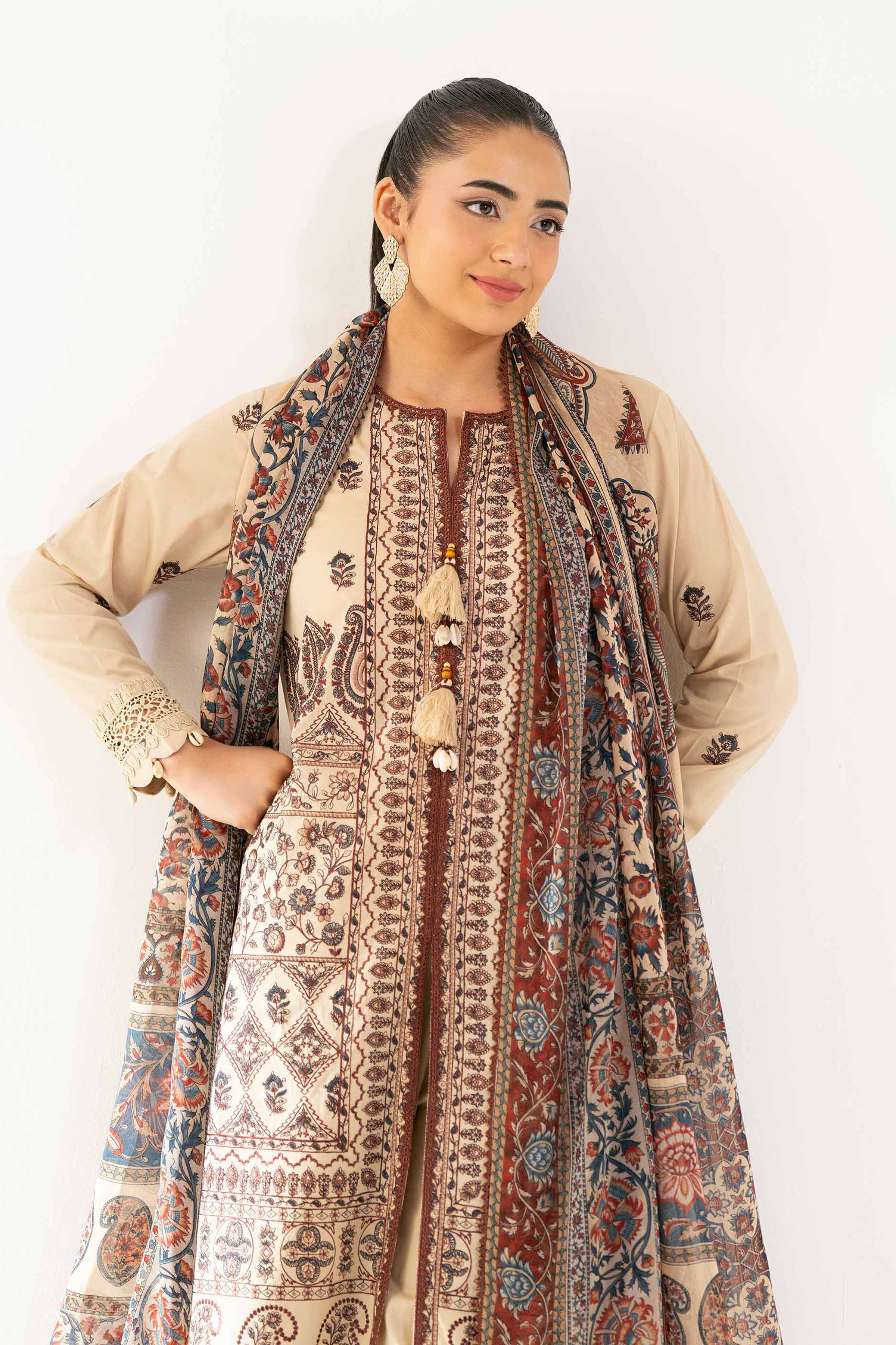 3 Piece - Digital Printed Embroidered Suit - 42501830