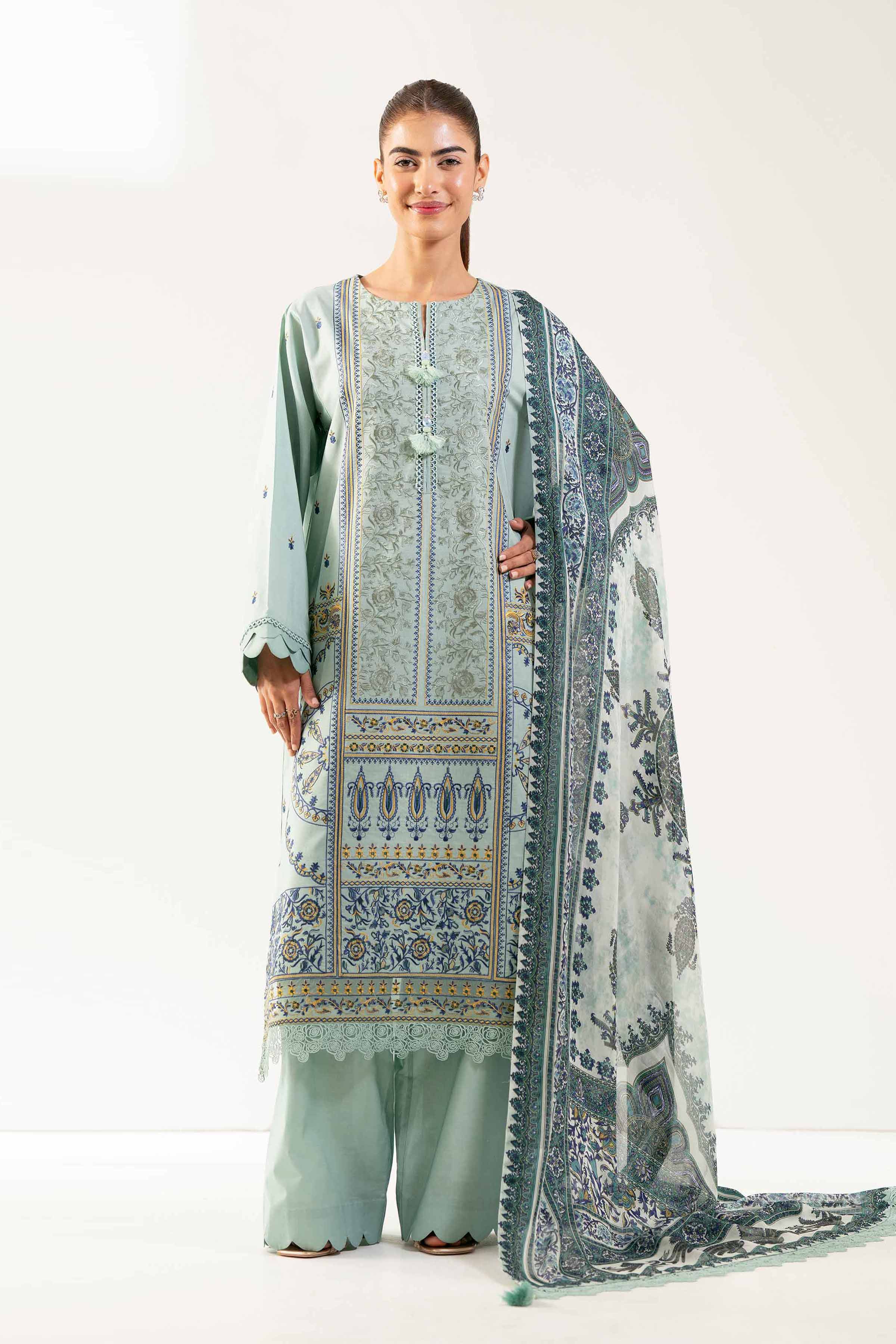 3 Piece - Digital Printed Embroidered Suit - 42501832